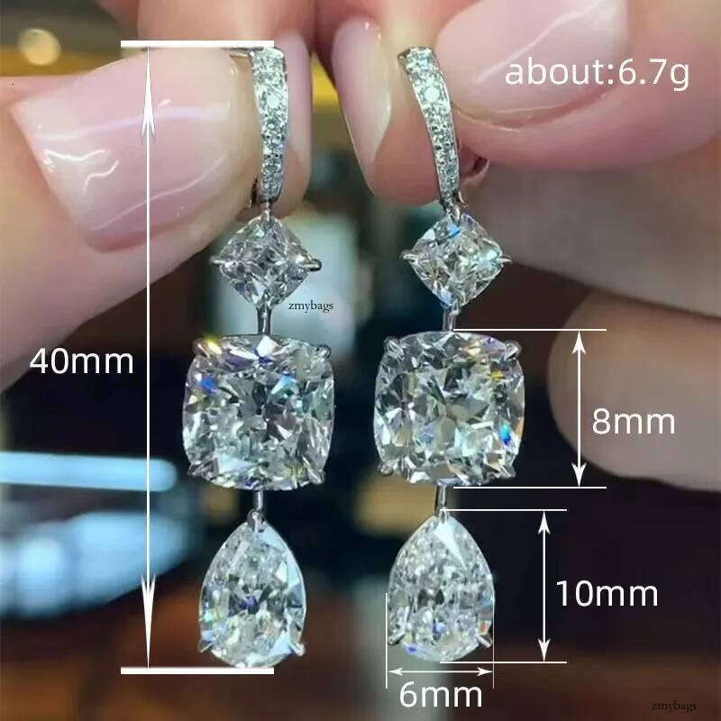 2025 Choucong Top Sell Dangle Earrings Jewelry Sterling Sier Water Drop 5A Cubic Zircon CZ Dia Gemstones party Women Lady Earring For Lover Gift