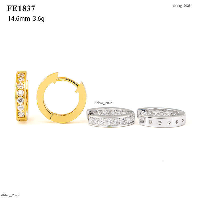 ICED OUT Trendy Hoop Unisex Hip-Hop Sier Stud with Zirconia Simple Earrings