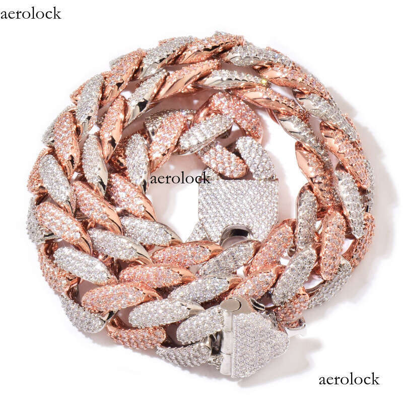 Hip Hop 18MM Cuban Chain Men's Fashion Trend New Spring Clasp Full Dia Gold Necklace