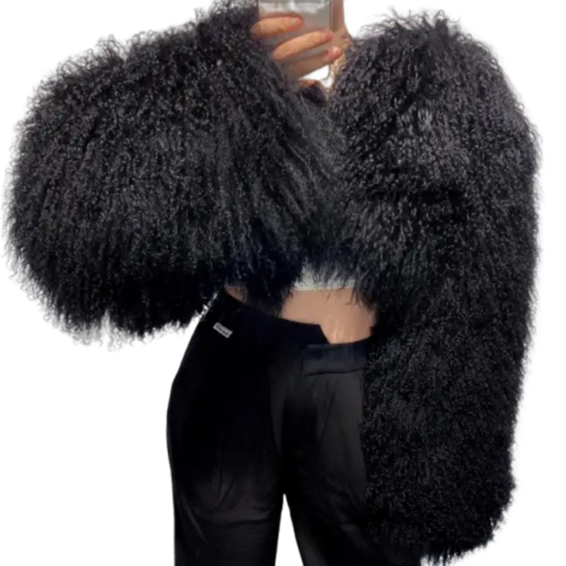 Warm Winter Mongolian-Inspired Fabric, Bordeaux Faux Sheep Fur Soft Clothing Material