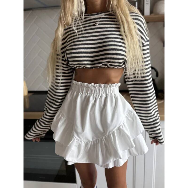 2025 Summer New Women's fashion Sweet Lotus Leaf Edge Cake Skirt Spring/Summer Elegant Street Photography Leisure Vacation Office Commuting Flowe