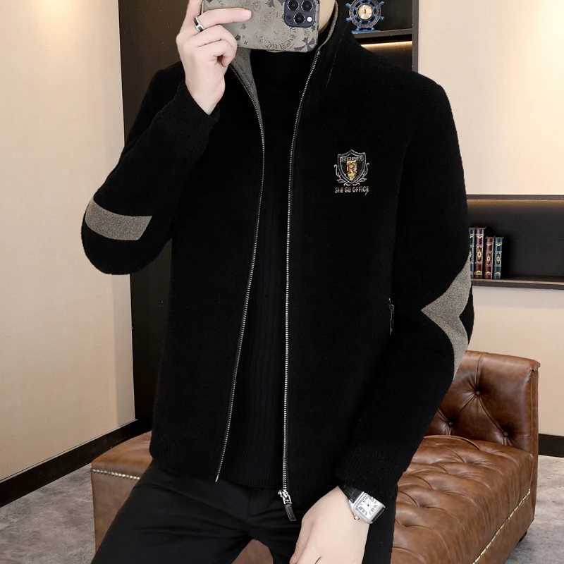 Winter Mens Woolen Jacket Splicing Stand Up Collar Wool Blends Coats Thick Warm Casual Business Social Windbreaker Overcoat XJ250809