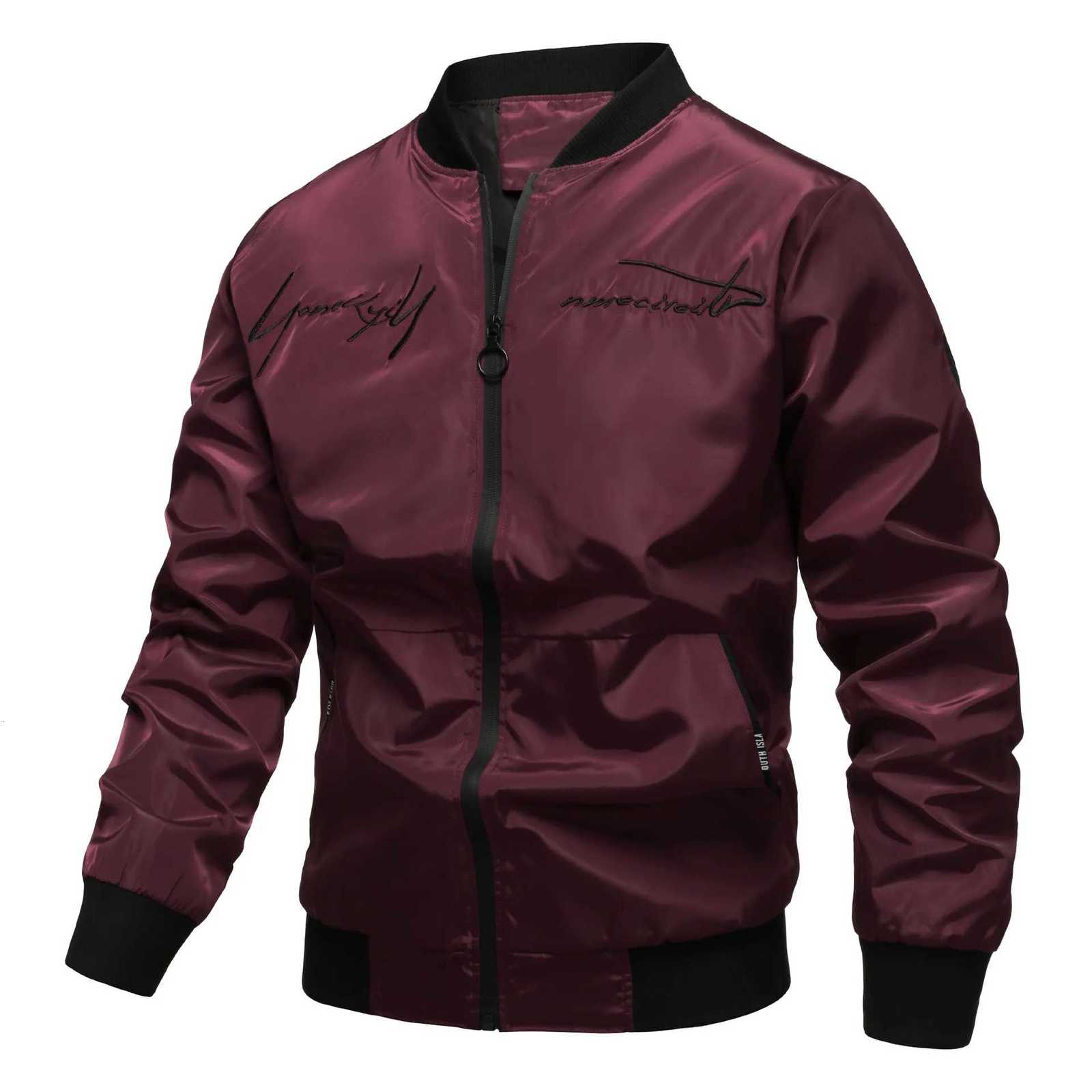 Men Jackets Bomber Baseball Uniform Outdoor Camping Cycling Windproof Outerwear Letter Embroidery Casual Sports Windbreaker Coat W250809