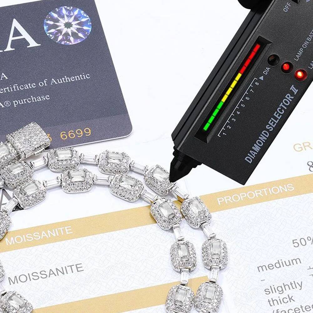 ESKEEM 7mm 925 Sterling Silver Bracelet VVS Moissanite Bracelet for Women Fine Red/Green CZ White VVS Chain Jewelry