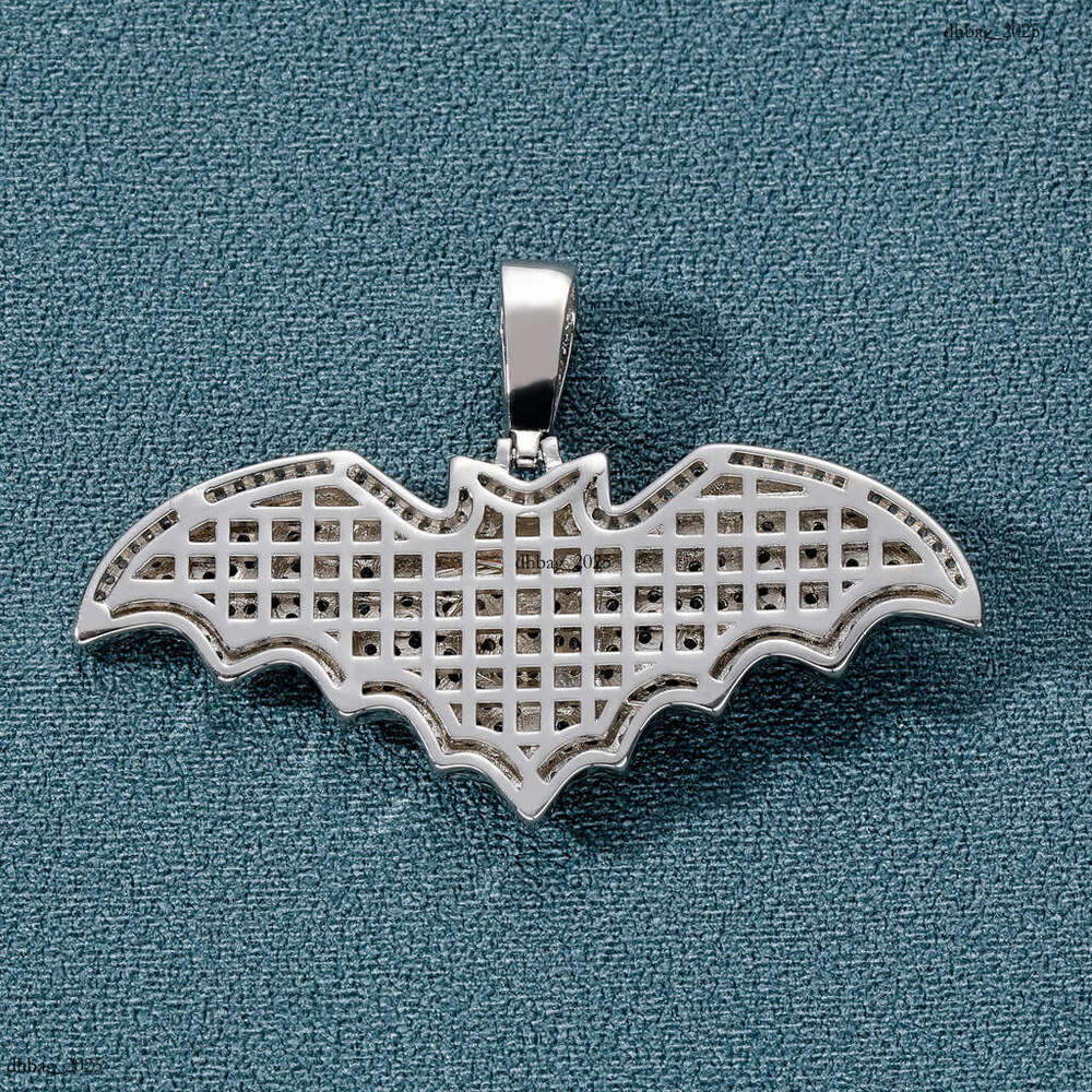 New Bat Pendant Micro Paved Black Moissanite chain Personality Trendy Hip Hop Unisex Accessories