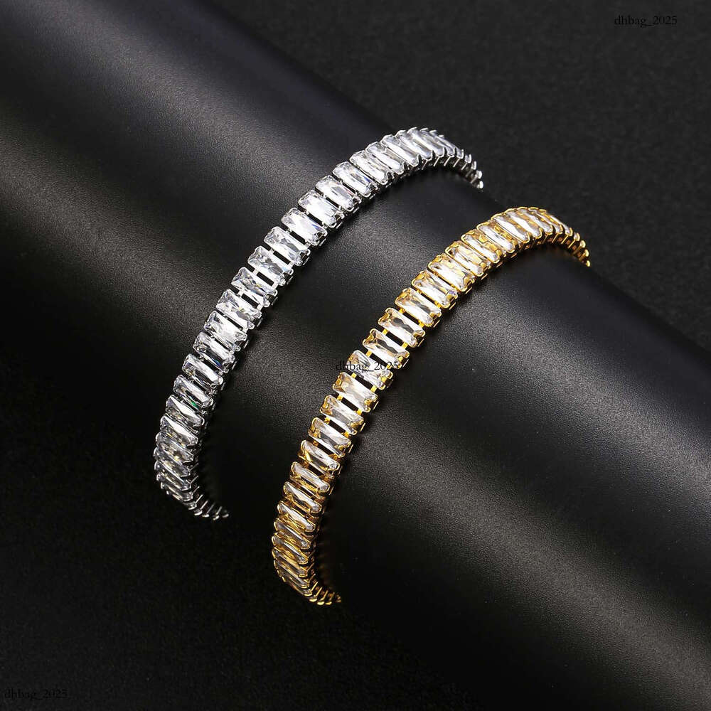 7mm T Cubic Men's Bracelet Hip Hop Alloy Full Zirconia Personality Accessory