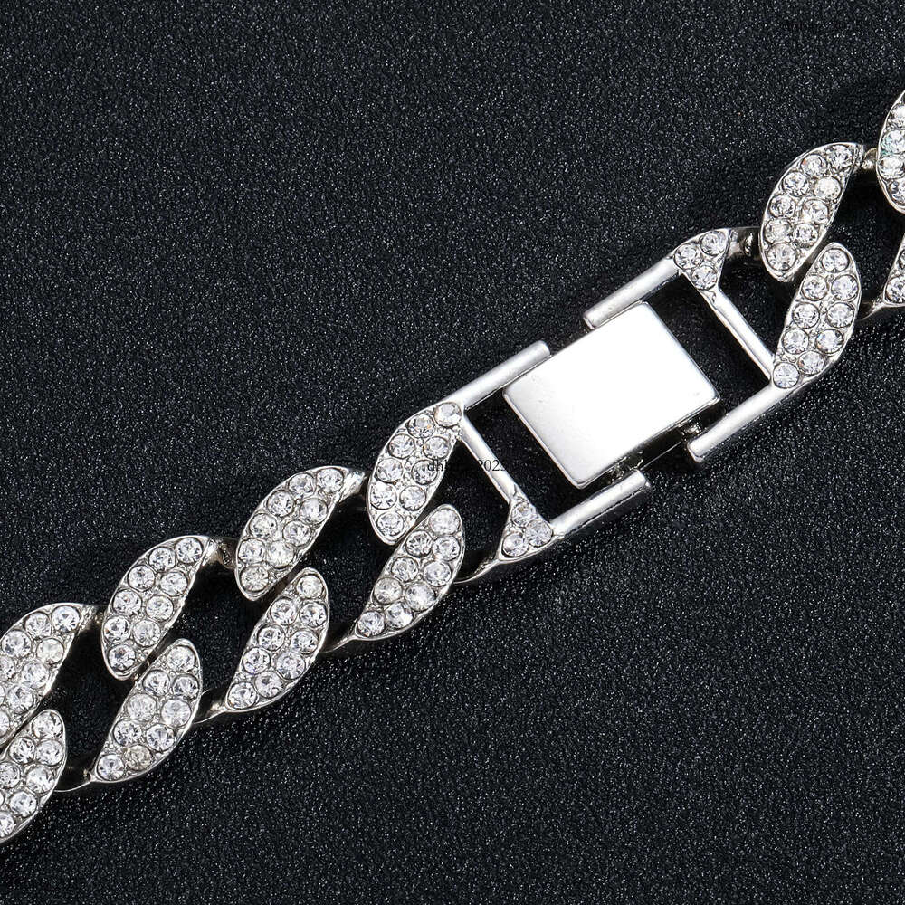 Necklace 15mm Full Dia Cuban Chain Personality Men's Trendy Hip-Hop Accessories