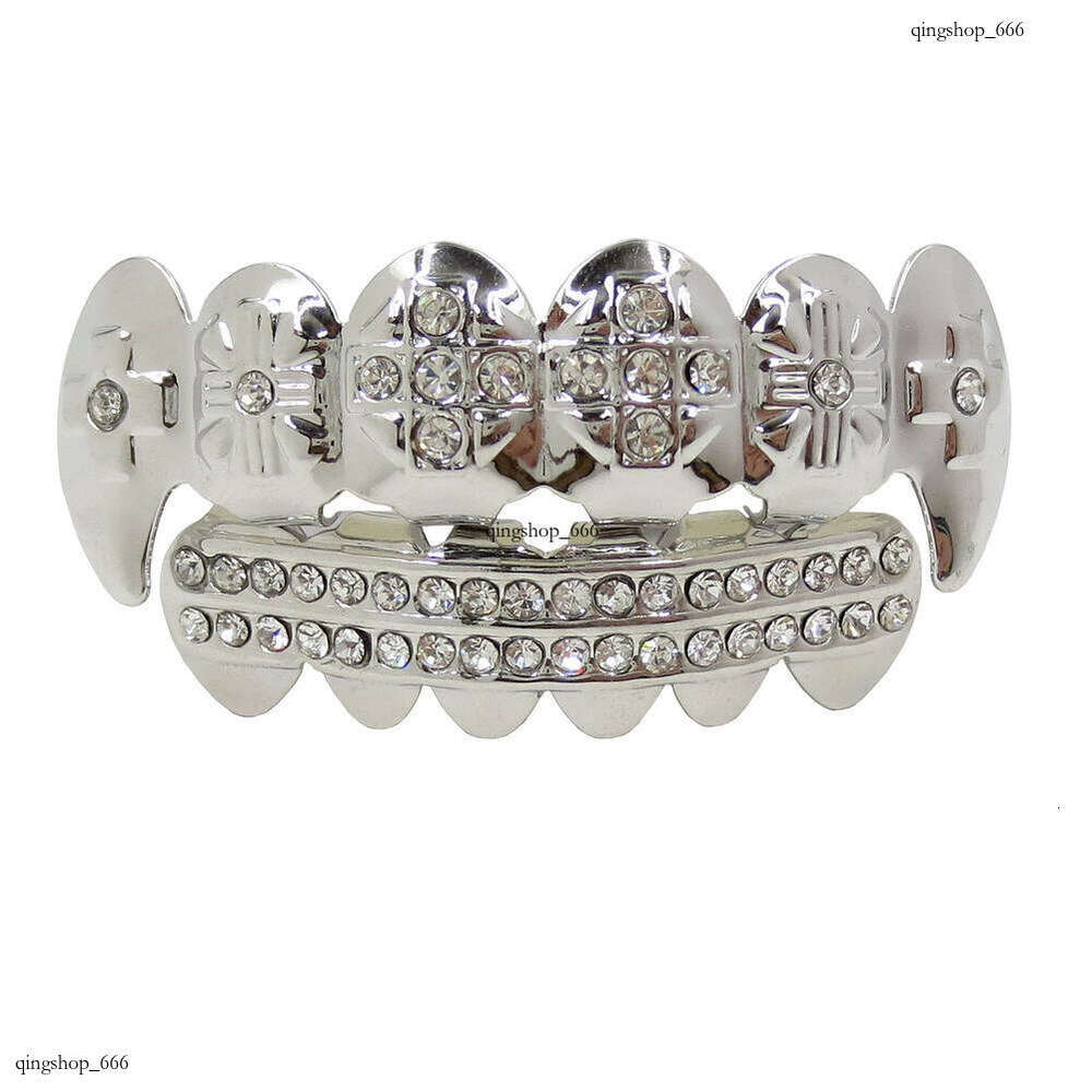 Bling Plated Dia Hip Hop Gold Sharp Teeth Shiny Street Cool