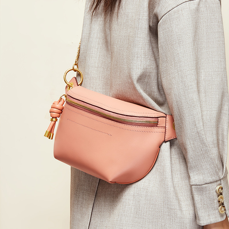 New Crossbody Chest Trendy Women's Small Versatile Genuine Leather Waist Bag For Women Ins Style