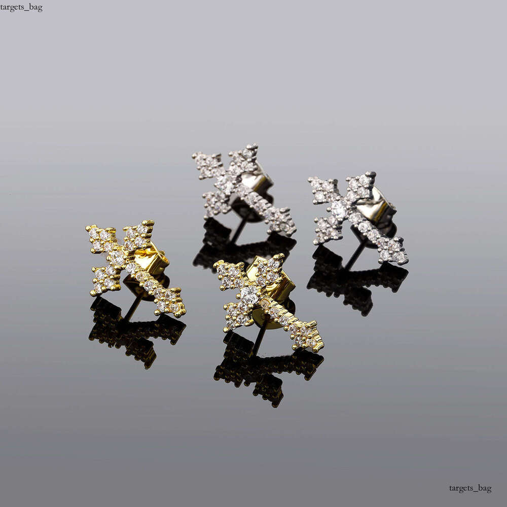 Minimalist Mini Cross Hip Hop Micro Paved Zircon Fashion Earrings for Men and Women