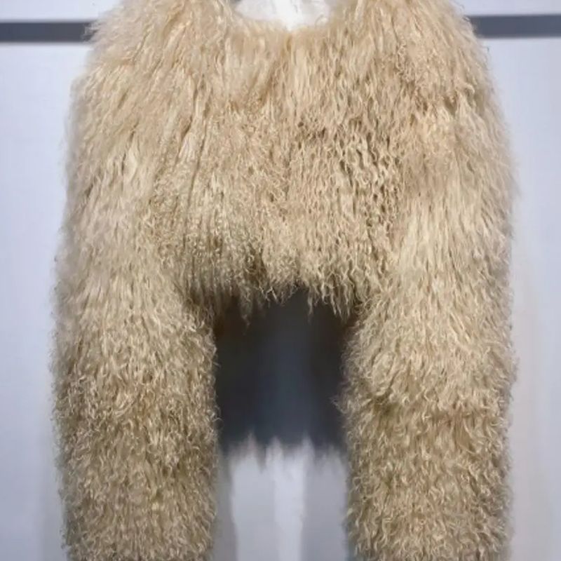 Warm Winter Mongolian-Inspired Fabric, Bordeaux Faux Sheep Fur Soft Clothing Material