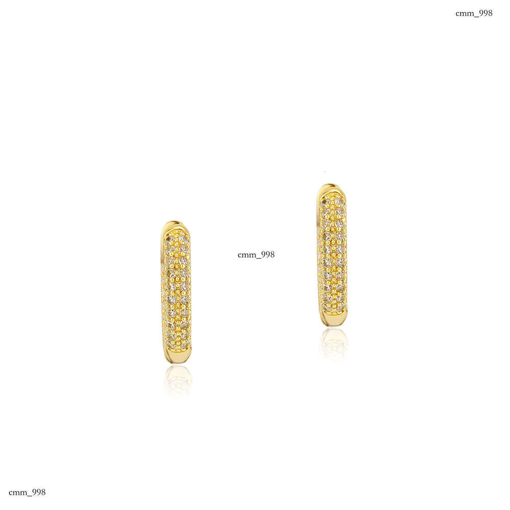 Accessories Fashionable Zircon Inlaid Earrings Gold Simple Full Dia Ear Clips
