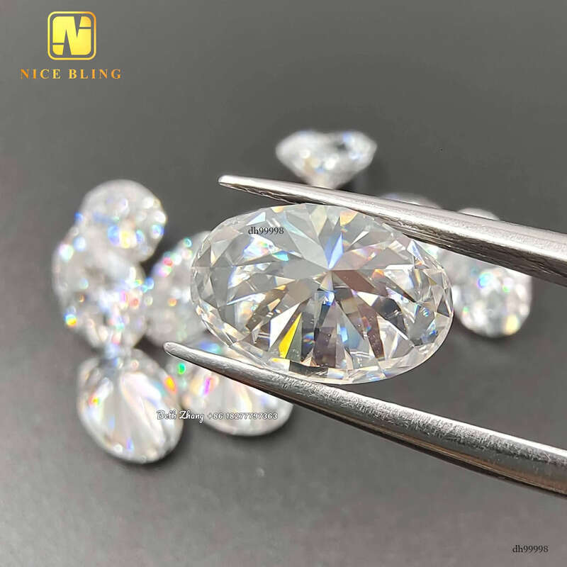 Moissanite Dia Sier Hip Hop Fashion Ear Studs Oval Shape Lab Dias Screw Back Earrings for Men Women