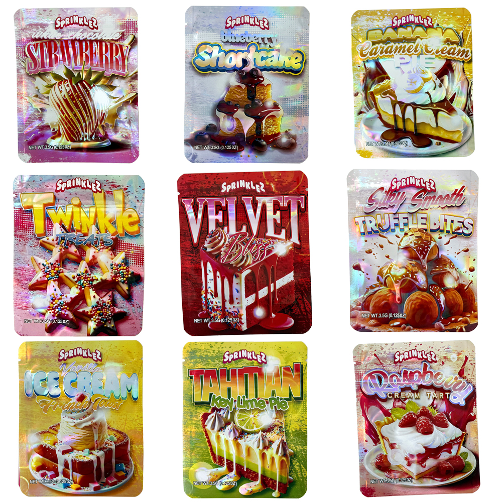 Empty Packing Mylar Bag 3.5gram Resealable Plastic Bag 3.5G 12.5*10cm Zipper Lock Gummy Dry Herb Mylar Pouch Container