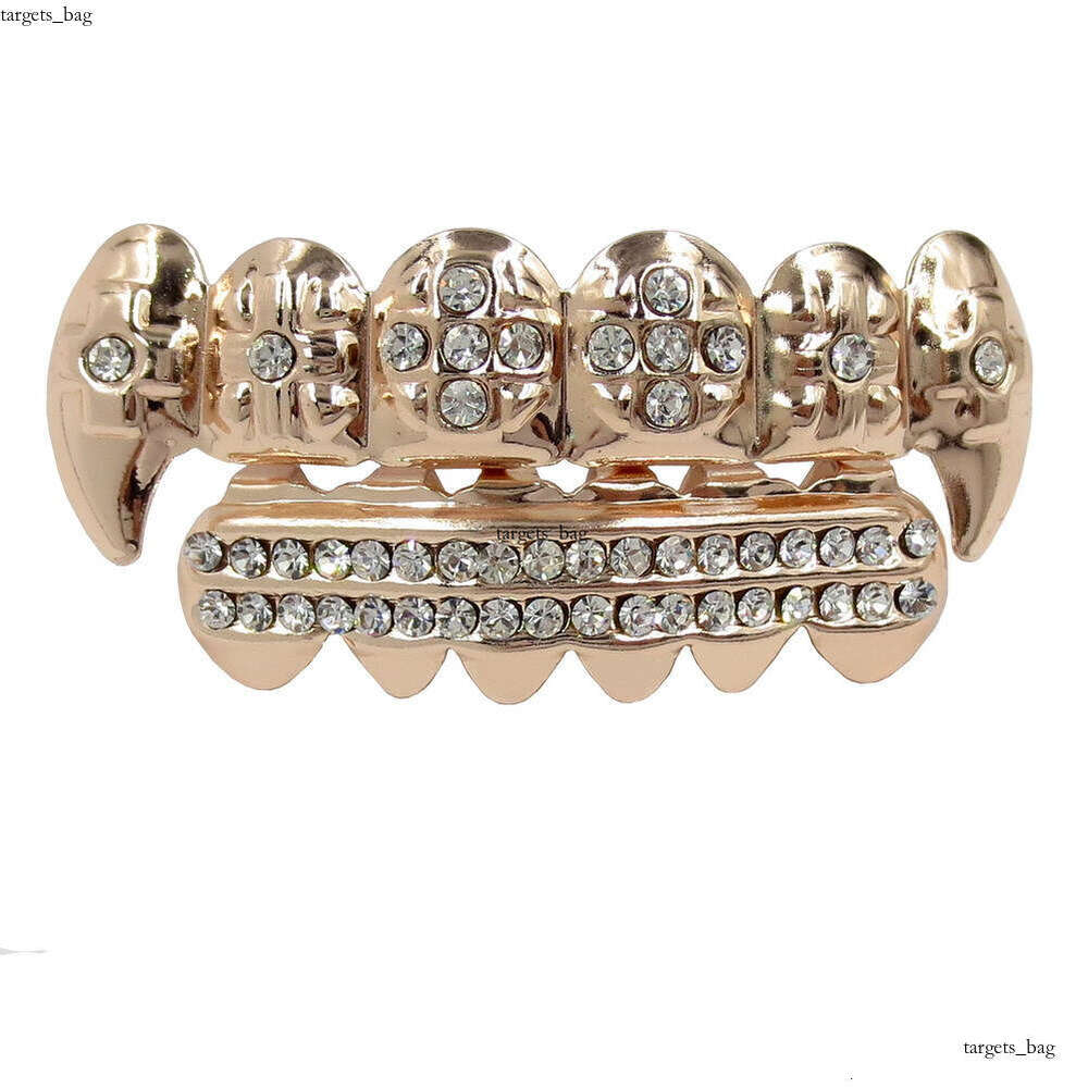 Bling Plated Dia Hip Hop Gold Sharp Teeth Shiny Street Cool