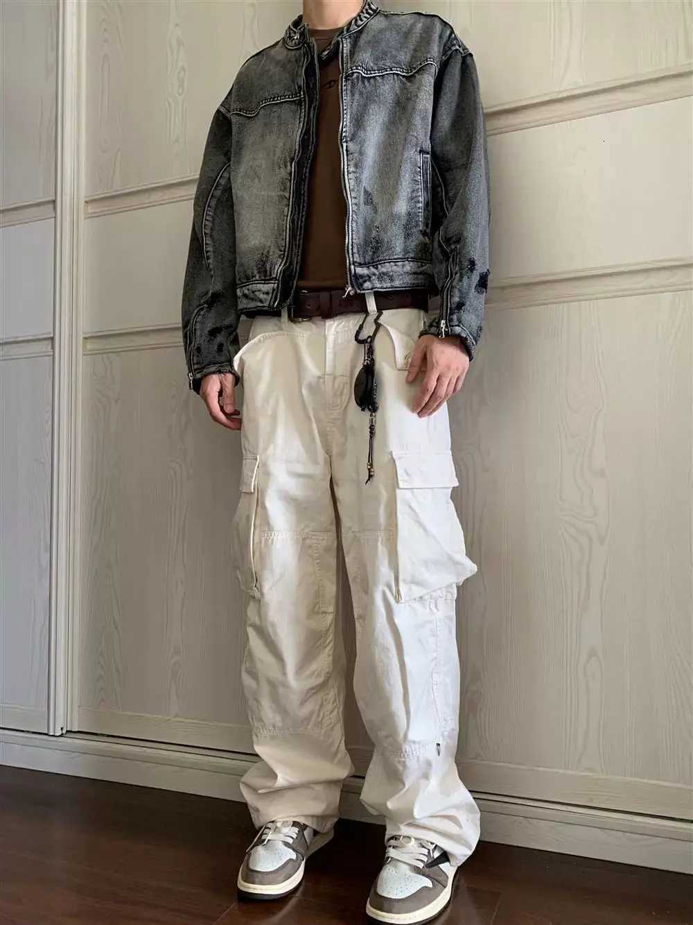 Retro Heavyweight Jackets with Stand Up Collar Design Mens Japanese Washed Denim Jacket Men Harajuku Gothic Fashion Mens Jackets W250809