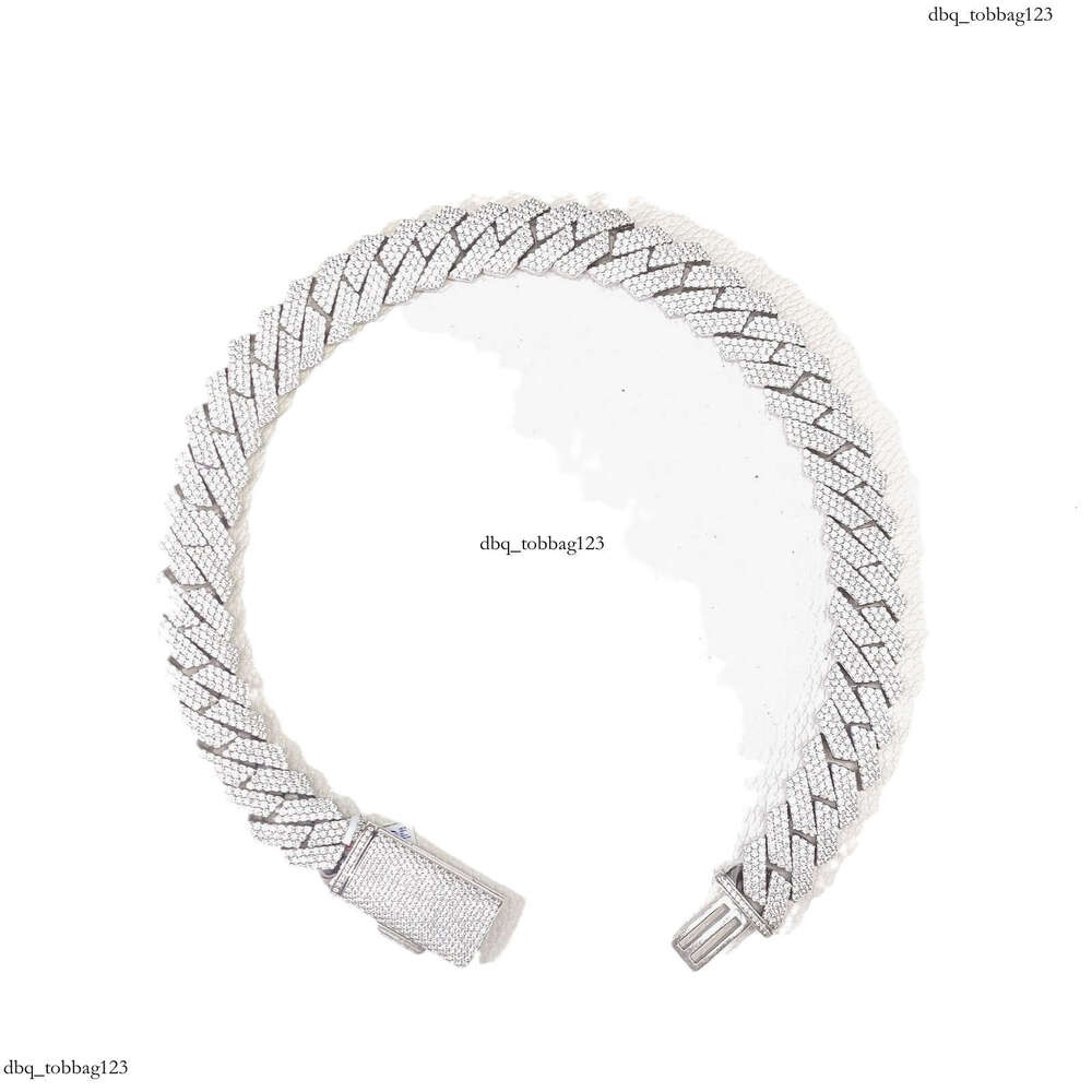 Men's New Hip-Hop Necklace 20mm Three Rows Full Hiphop Dia Cuban Chain Jewelry