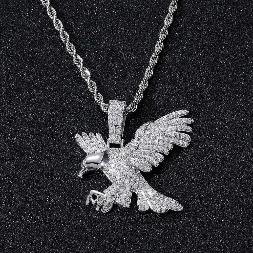 Necklace Eagle Pendant Hip Hop Micro Paved Moissanite chain Personality Trendy Men's Hiphop Accessories
