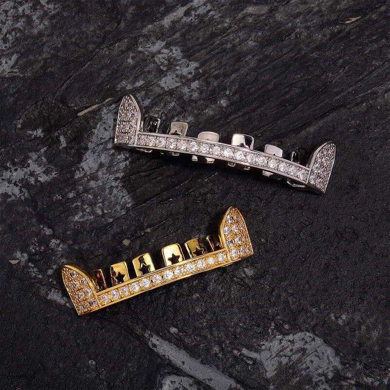 Single Row Full Dia Sharp Teeth Hip Hop Unisex Trendy Accessories