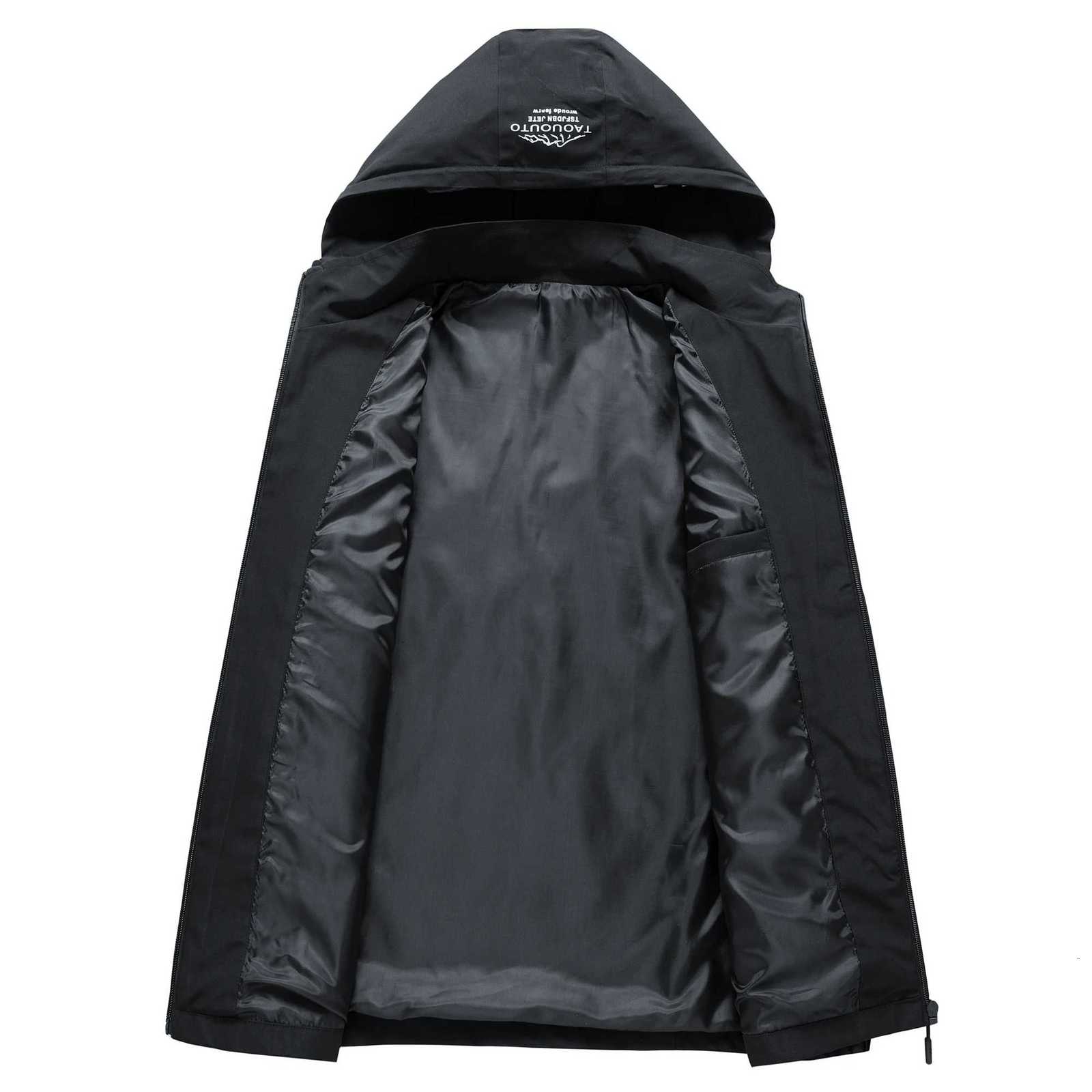 2025 Autumn New Solid Color Jacket Mens Business Casual Thin Coat Trend Lightweight Hooded Slim Fit Windbreaker 5XL Jackets Men W250809