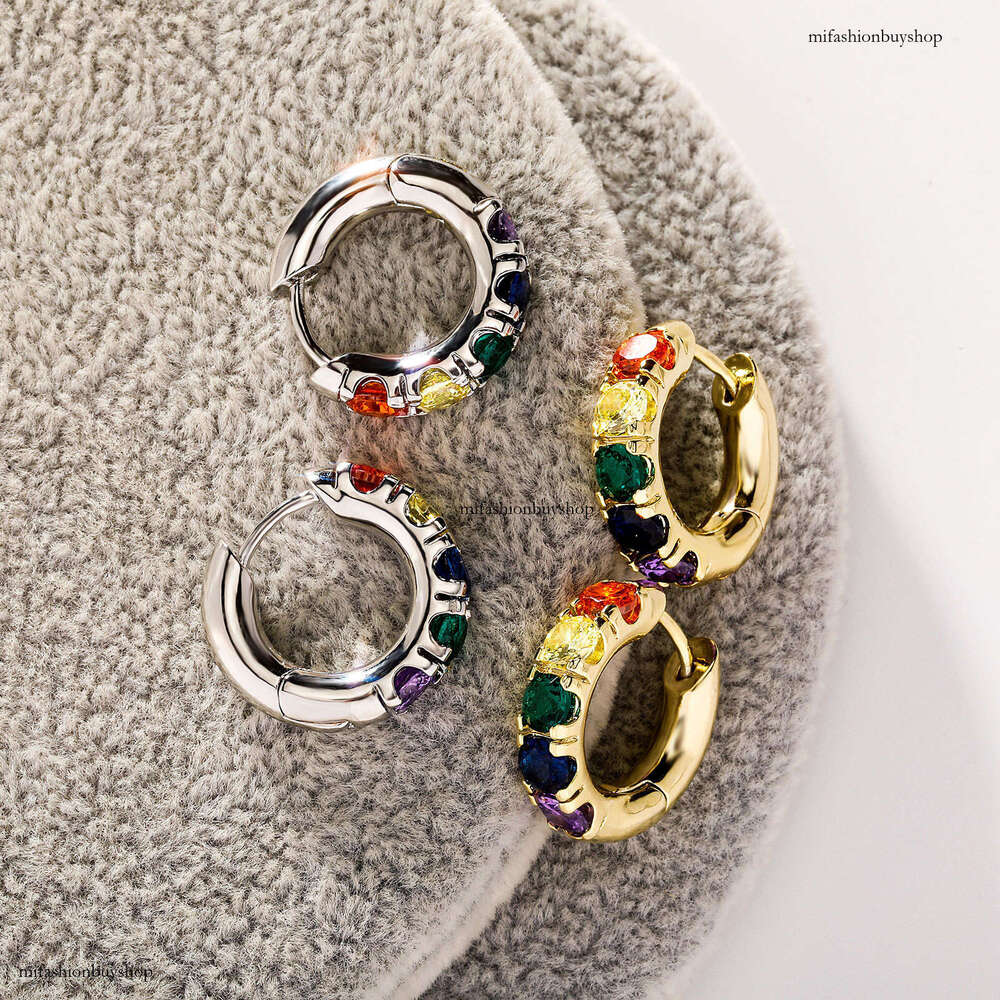 Colorful Zircon Dopamine Jewelry Niche High-end Women's Earrings Simple Elegant Studs