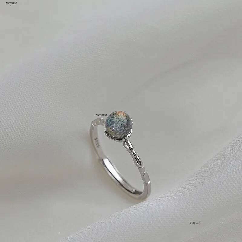 Adjustable with Natural Moonstone Fine Jewelry Engagement Rings for Women Vintage Gift To Girlfriend