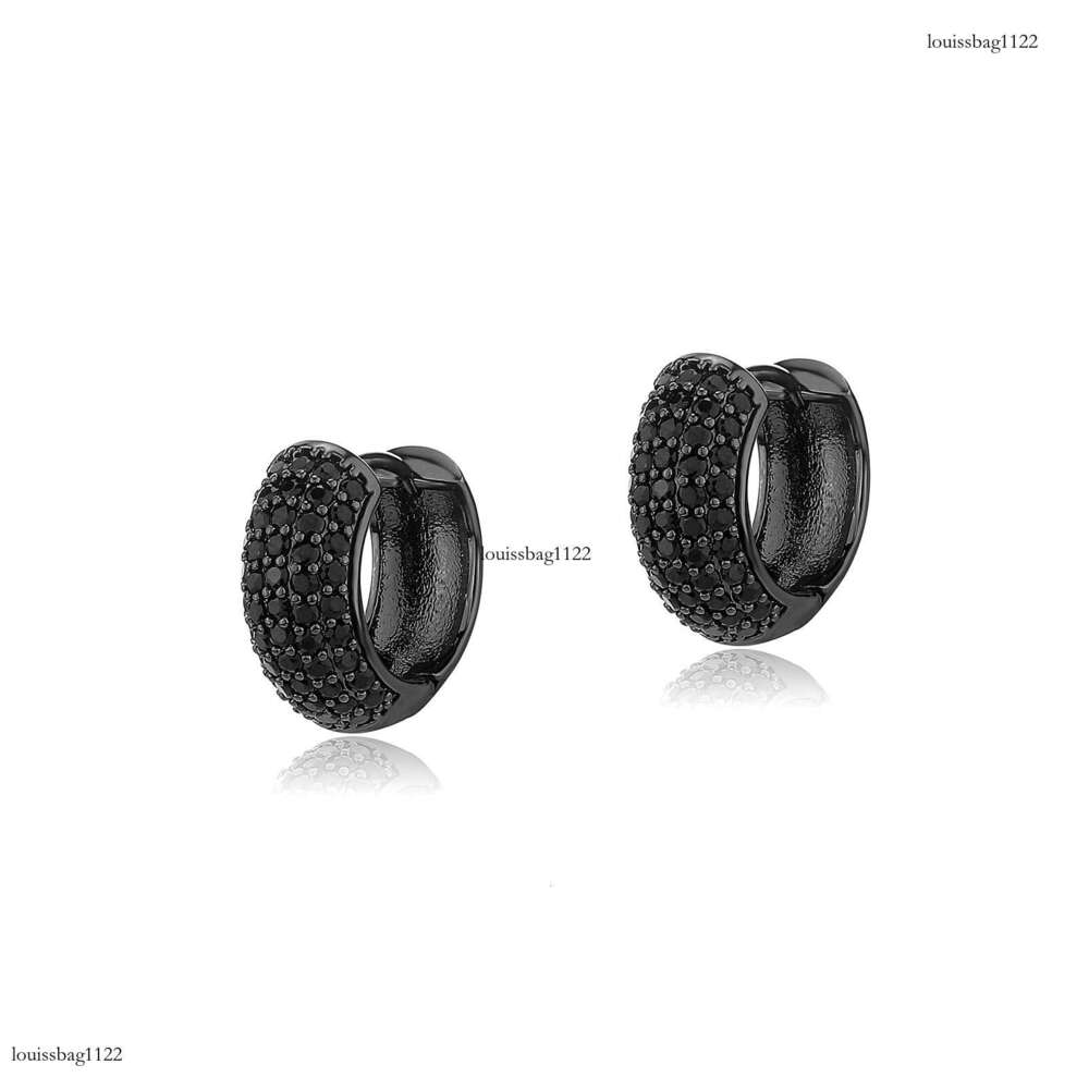 INS Hip-Hop Full Unisex Simple Versatile Stud Earrings High-End Sense Inlaid Dia Jewelry Accessories