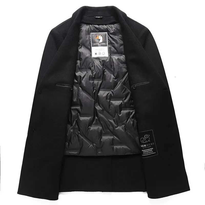 New Arrival Fashion Mens Woolen Coat Down Detachable Liner Medium Long Reversible Plus Size 3XL 4XL 5XL 6XL 7XL 8XLXJ250809