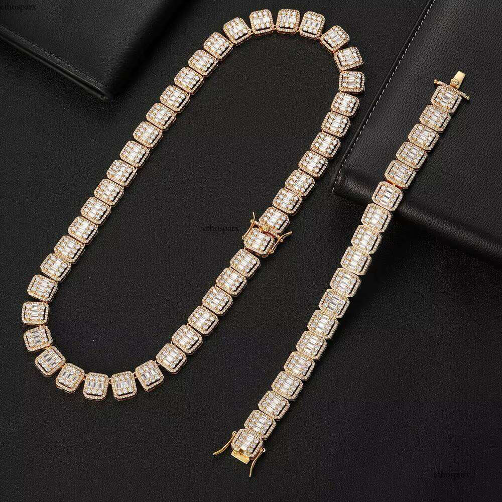 Hip Hop Jewelry Clustered Tennis Chain Mixed with Zircon Necklace for Men and Women