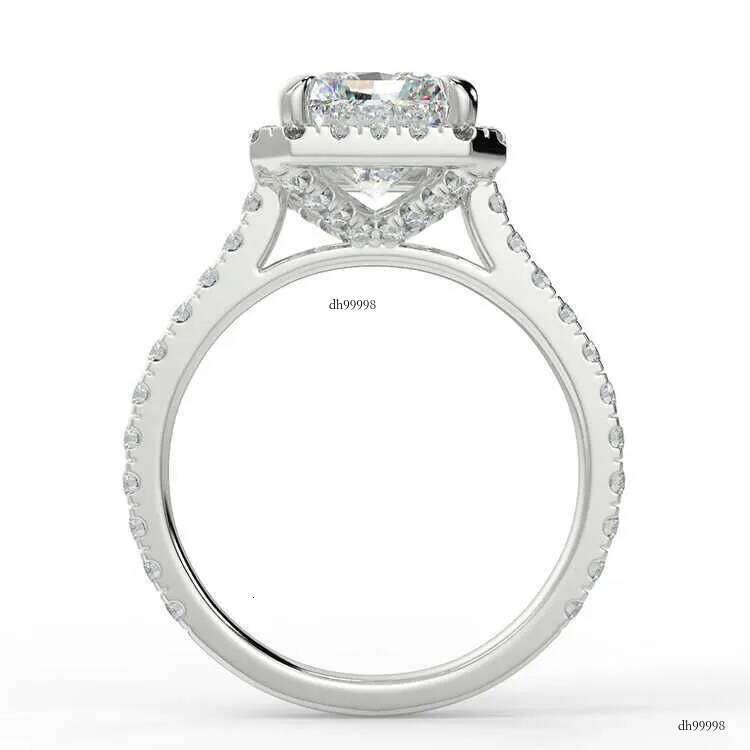 14K Moissanite Radiant Cut Big Dia Ring Gold Wedding Rings for Women