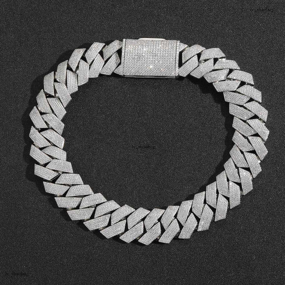 25mm Dia Cuban Chain Dense 6 Rows Moissanite chain Heavy Craft Street Style Personality Men's Hip Hop Necklace