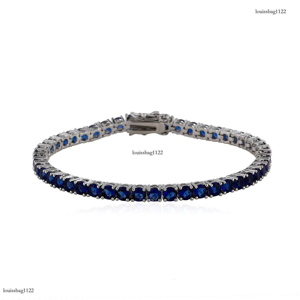 4mm Crystal Zircon Tennis Chain Hip Hop Summer Personality Clasp Colorful Dia Single Row Women's Bracelet Jewelry