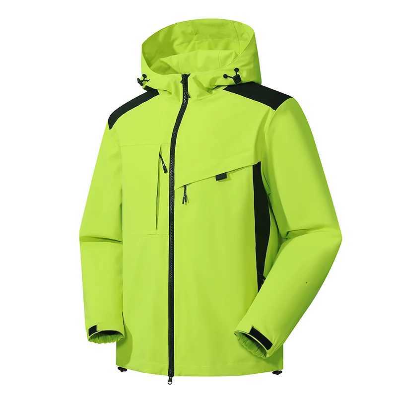 2024 New Mens Spring and Autumn Outdoor Sports Hooded Jacket Rainstorm Waterproof Mountaineering Suit Windproof Overalls Top W250809