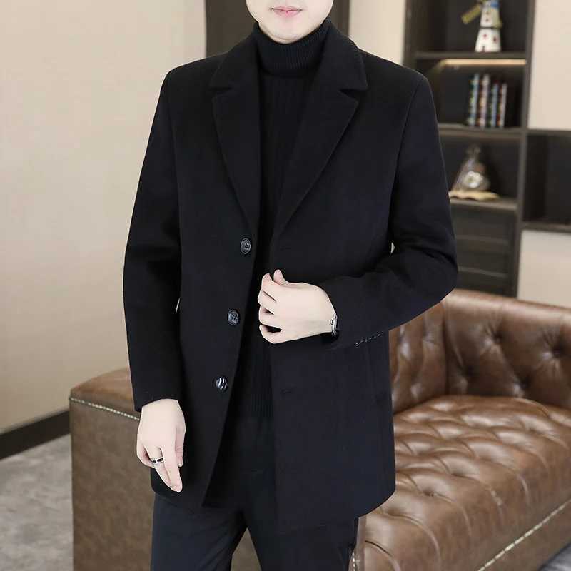 igh Quality 2025 Winter Mens Warm Woolen Coats Casual Detachable Duck Down Liner Windbreaker Puffer Jacket Thick Wool OvercoatXJ250809