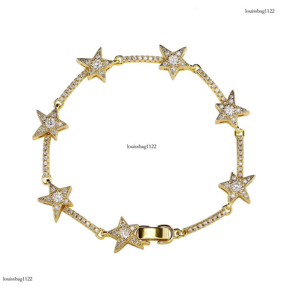 Five-Pointed Star Sterling Silver Zircon Fashionable Personality Versatile Bracelet