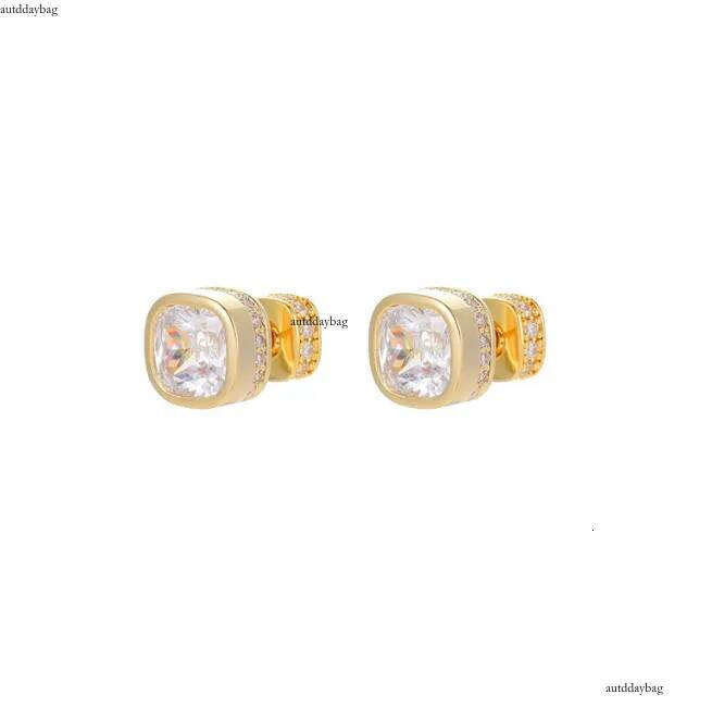 Choucong Handmade Stud Earrings Jewelry Sterling Sier Gold Fill 5A Cubic Zircon CZ Dia Gemstones Elegant Party Women Square Earring Gift