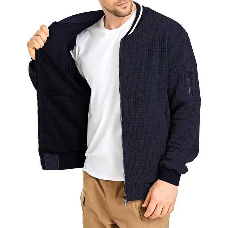 Autumn Mens Long Sleeve Jacket Coats Color-Block Varsity Jacket Lightweight Streetwear New Solid Color Zipper Coat with Pockets W250809