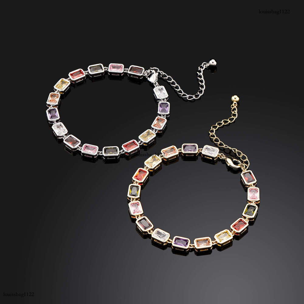 Vintage Bracelet with Irregular Shaped Colorful Dias, Handmade Paved Zircon Fashion Jewelry