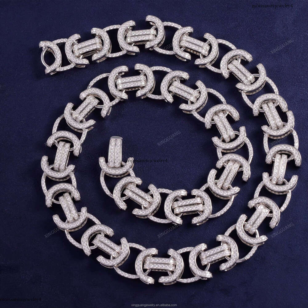 XingGuang Custom 15mm Cuban Link Unique Design Sier VVS Dia Chain 14K Gold Plated Hiphop for Rapper Men's Jewelry