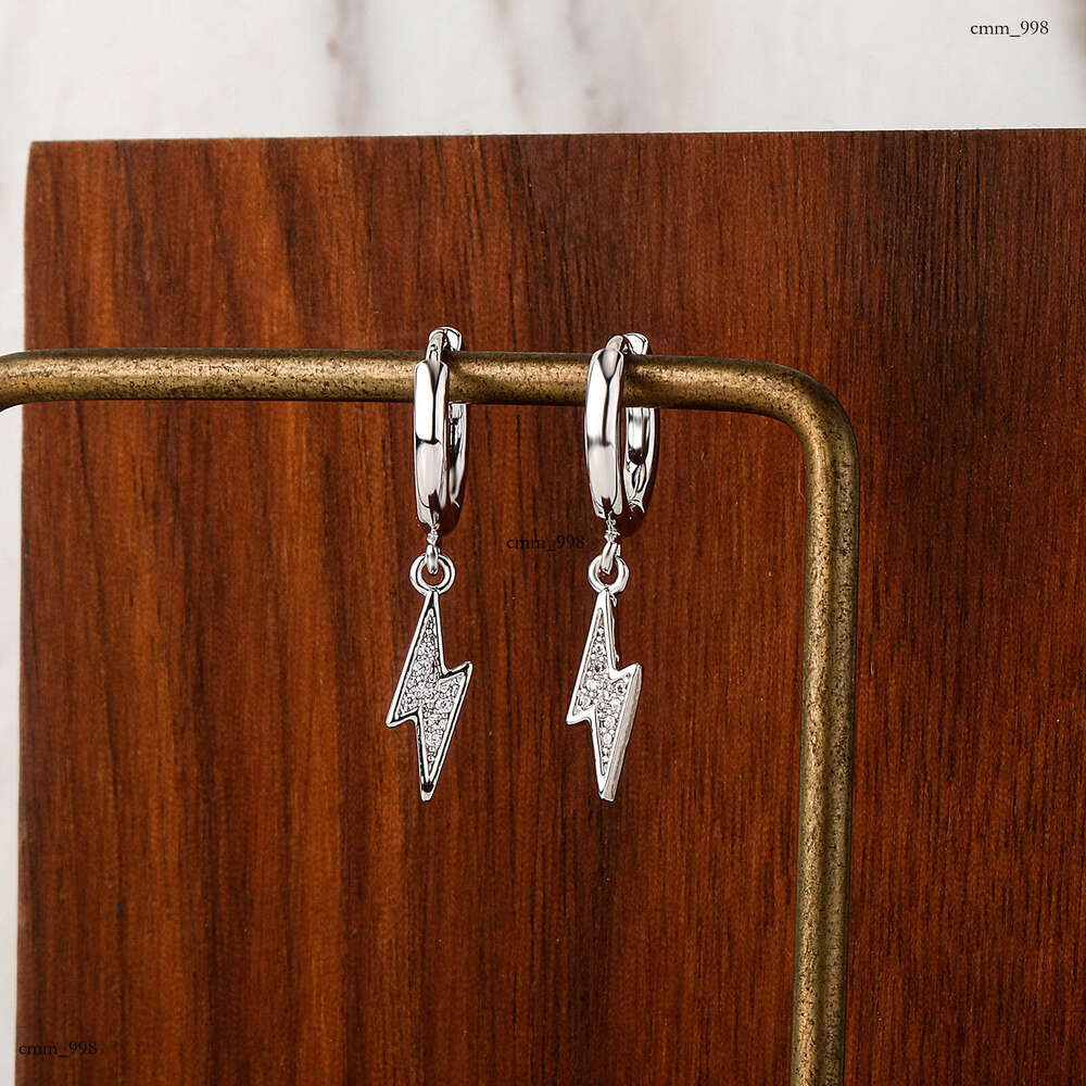 Inlaid Dia Lighing Niche Earrings Fashion Design Sense Studs Personality Versatile Cuffs Trendy Unisex Ear Jewelry