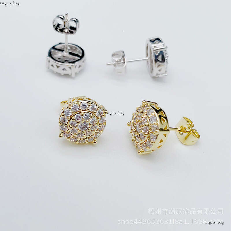 Hip Hop Zircon Hiphop Trendy Full Dia Electroplated Earrings New Ear Jewelry 111