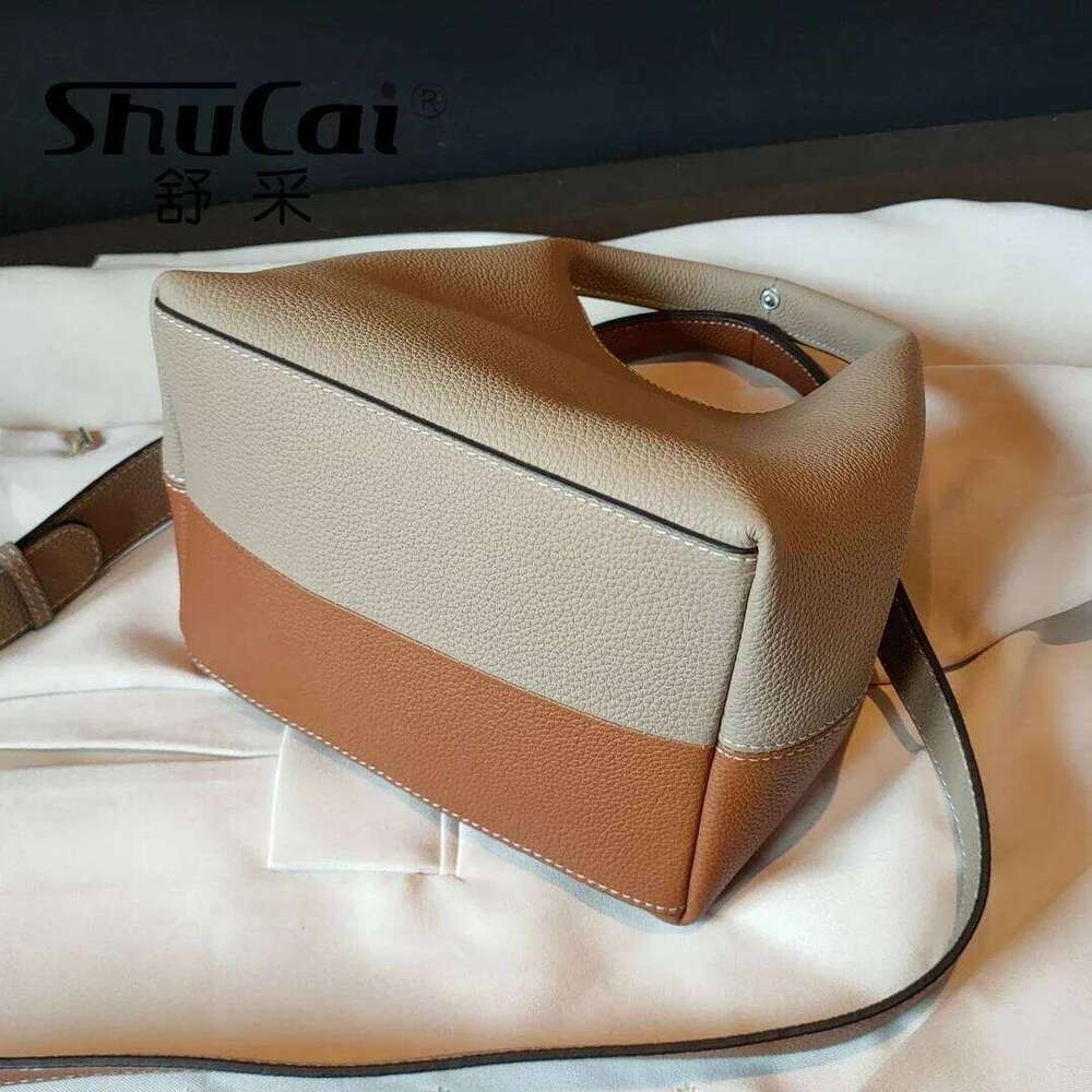 Genuine Leather bucket designer blocking and versatile single shoulder diagonal crossbody TOGO cowhide women s handbags bag