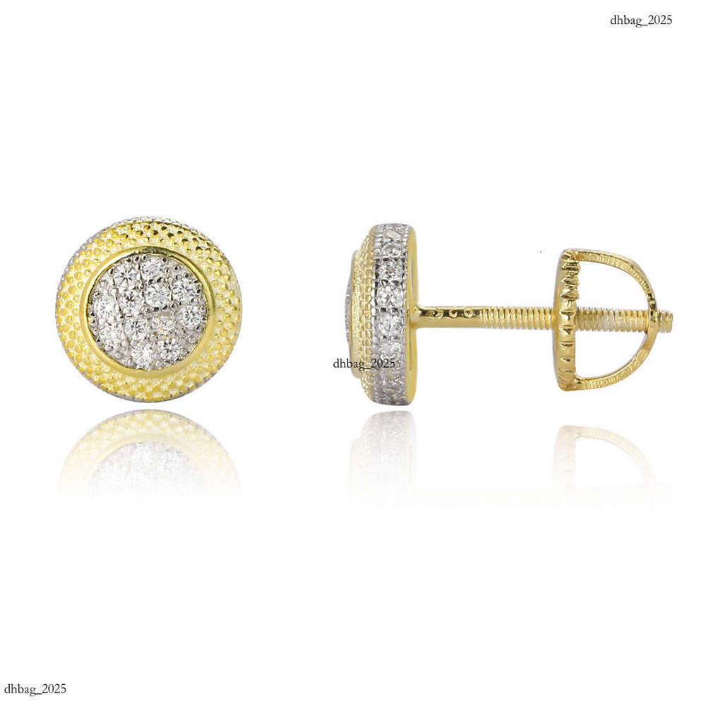 S Full Body Two-tone Round Three-dimensional Micro-inlaid Zircon Spiral Ear CapIced Out VVS Earrings