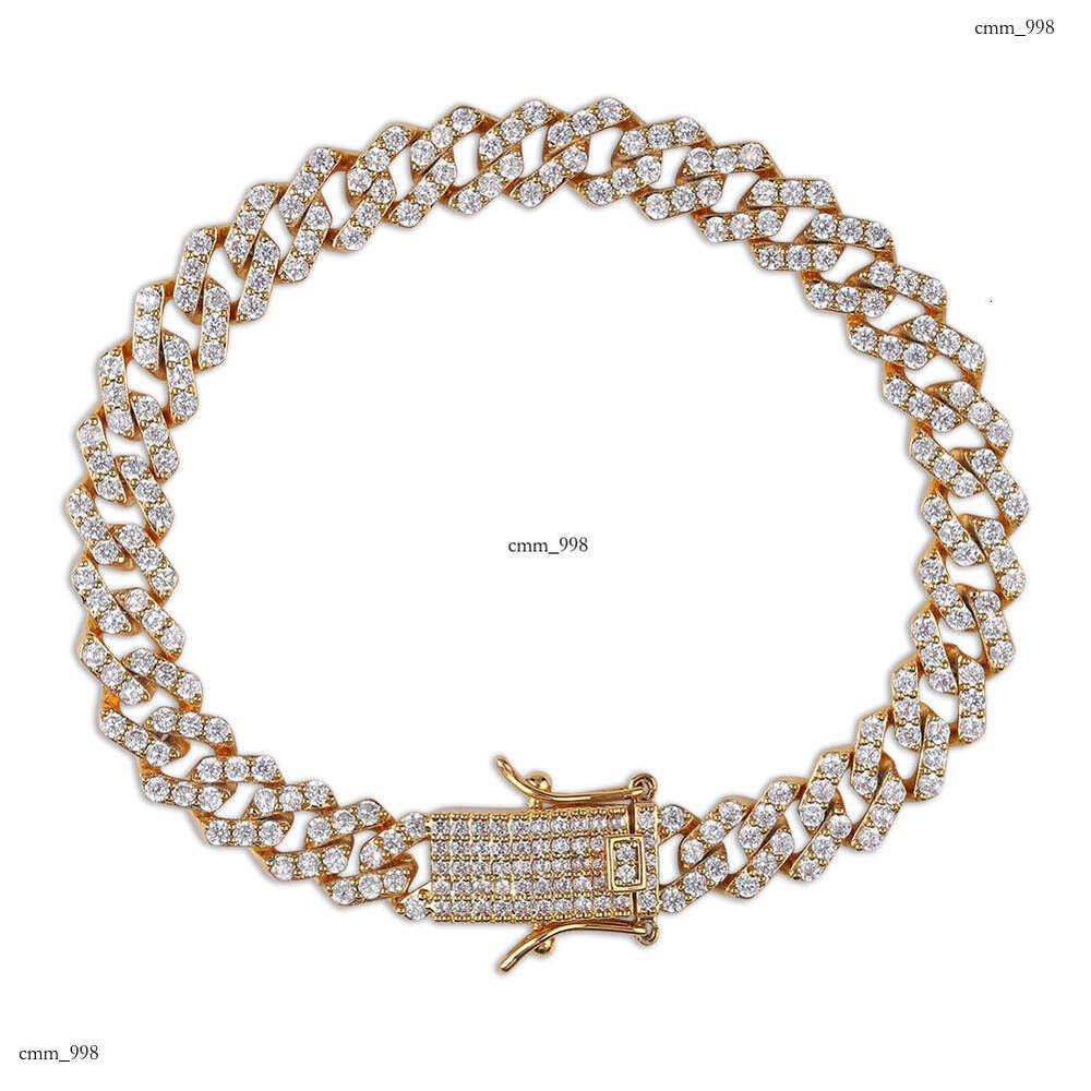 INS10MM Dia-Shaped Cuban Chain Full Dia Necklace for Men and Women Hip-Hop Bracelet Special