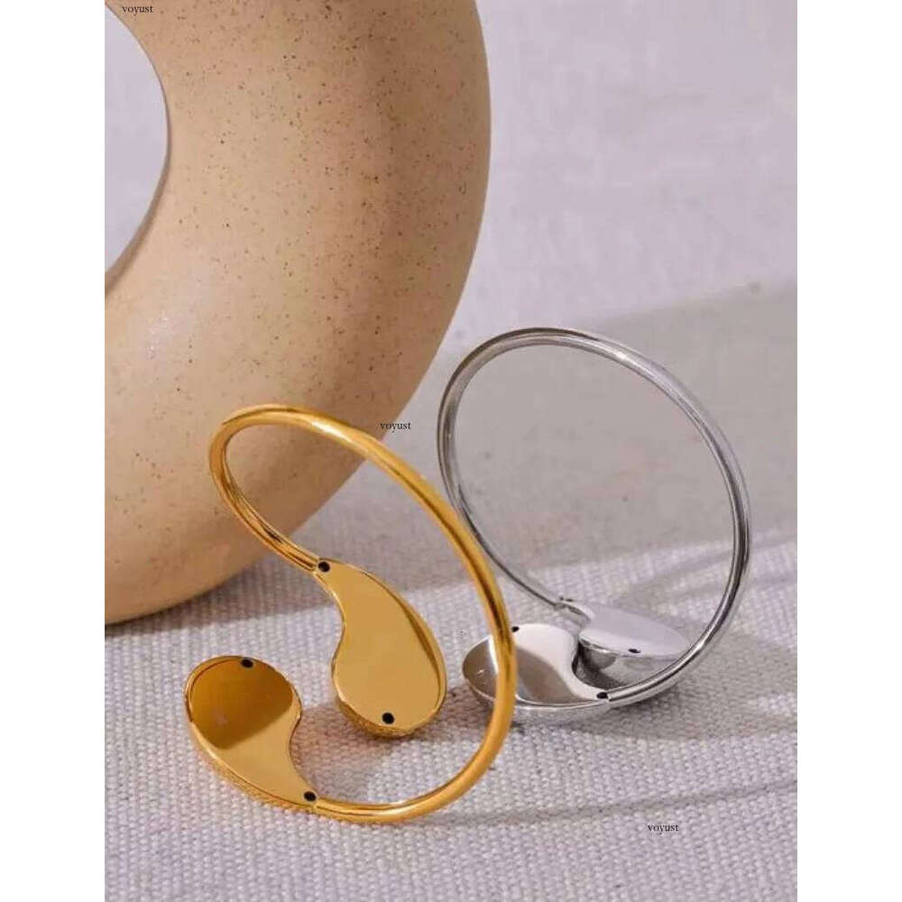 Stainless Steel 316 Water Drop Hollow Adjustable Bracelet Bangle for Women Gold PVD Rust Proof Unusual Jewelry