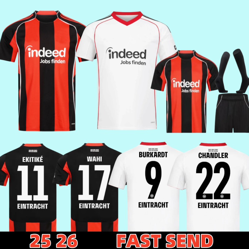 Fans 25 26 Frankfurt soccer jersey Domicile EKITIKE men kids kit 2025 2026 MARMOUSH EBIMBE M.GOTZE SKHIRI Burkardt football shirt