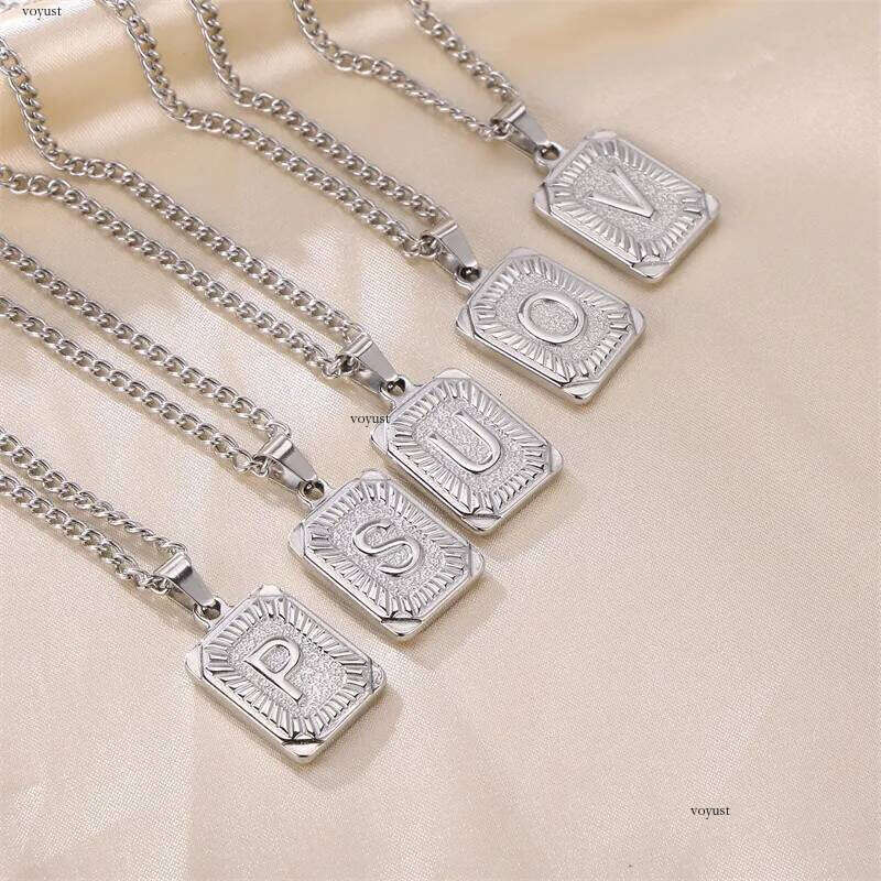 Initial Pendant Custom Letter A To Z Unique Design Necklace Stainless Steel Tarnish Free Jewelry