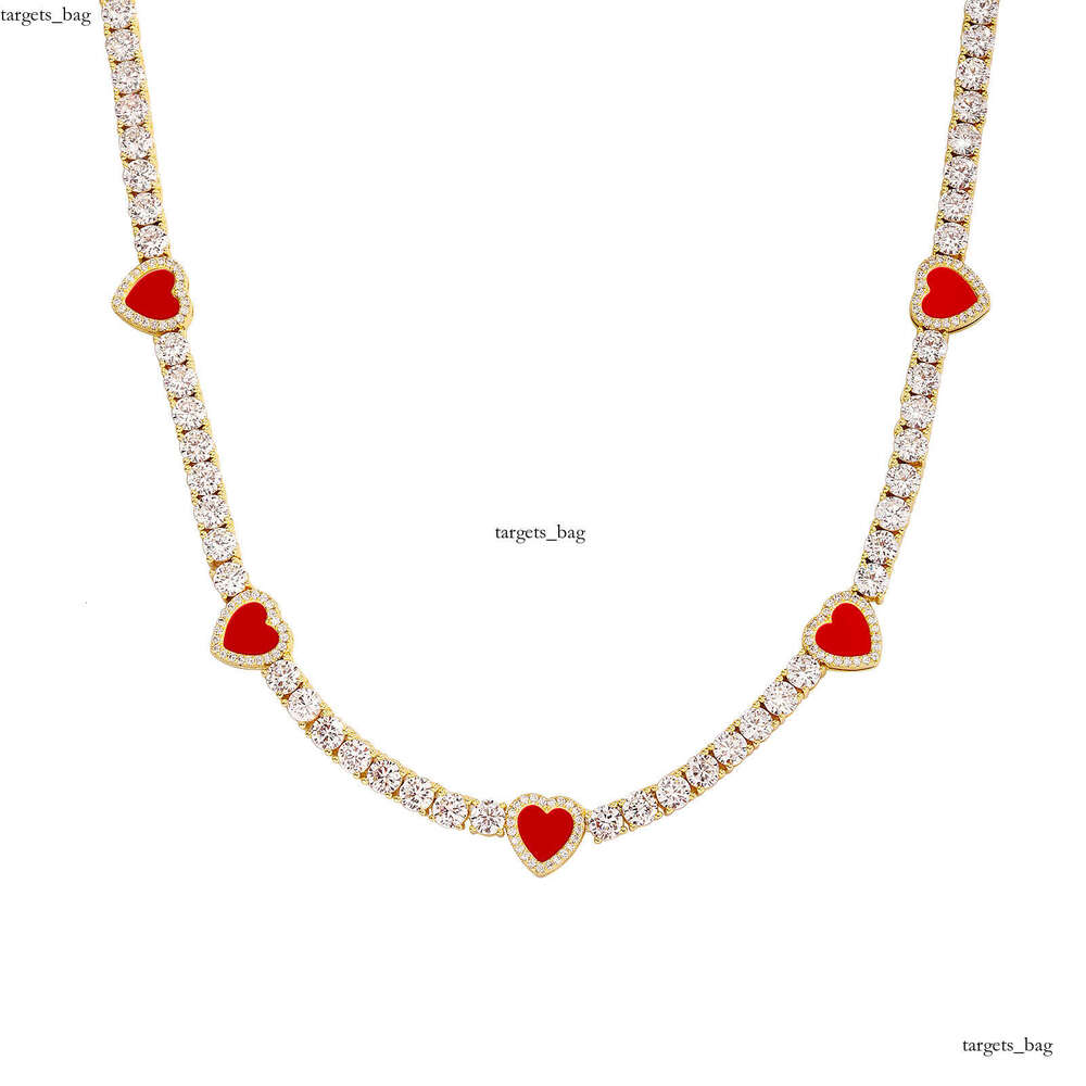 Heart Moissanite chain Bracelet Tennis Necklace for Women Exquisite High-end Clavicle Chain Accessory