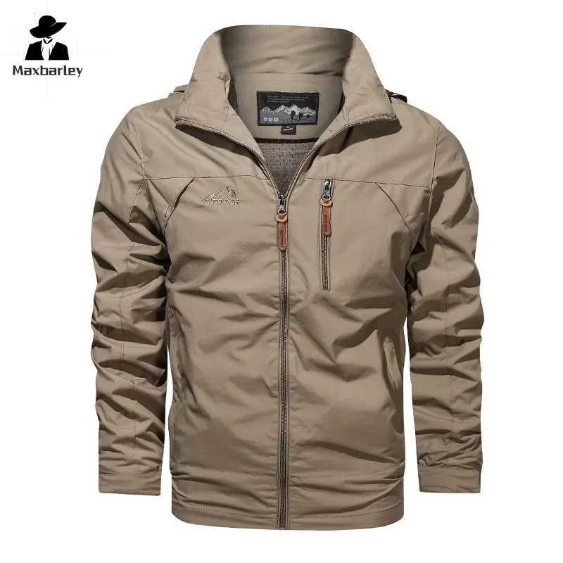 Autumn Men Outdoor Windproof Jackets Hooded Windbreaker Coat Camping Fishing Tactical Military Mens Breathable Casual Jacket 5XL W250809