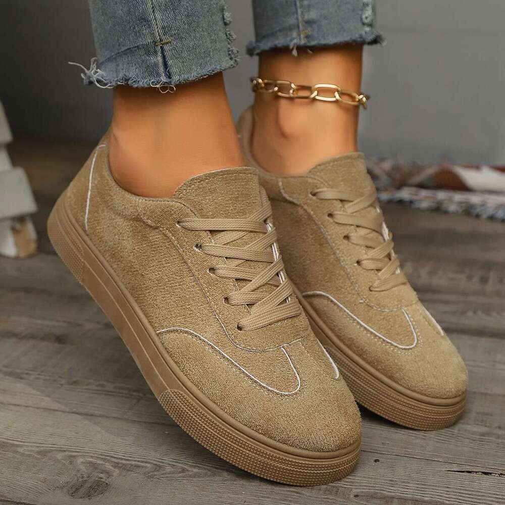 36-42 Suede White Sneakers for Women 2025 New Four Seasons Casual Sports Running Large Size Board Shoes